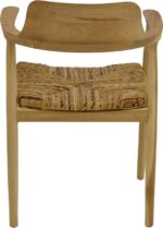Πολυθρόνα Denverone pakoworld φυσικό teak ξύλο και ψάθα 57x54x79εκ - Image 6