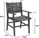 Πολυθρόνα Refane pakoworld φυσικό teak ξύλο-ψάθα 55x60x85εκ - Image 2