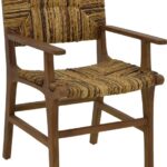 Πολυθρόνα Refane pakoworld φυσικό teak ξύλο-ψάθα 55x60x85εκ
