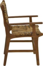 Πολυθρόνα Refane pakoworld φυσικό teak ξύλο-ψάθα 55x60x85εκ - Image 4