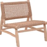Πολυθρόνα Wanderlene pakoworld σκελετός teak ξύλο με σχοινί σε φυσική απόχρωση 67x79x68εκ