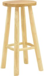 Σκαμπό μπαρ Nusiwo pakoworld teak ξύλο σε φυσική απόχρωση Φ35x70εκ