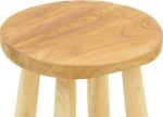 Σκαμπό μπαρ Nusiwo pakoworld teak ξύλο σε φυσική απόχρωση Φ35x70εκ - Image 4