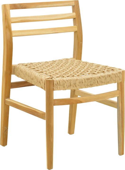 336-000033 Καρέκλα Tuga pakoworld σκελετός teak ξύλο-pe σχοινί σε φυσική απόχρωση 50x58x86εκ - Image 1