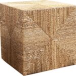 Σκαμπό Lerkmon Inart ψαθα σε φυσική απόχρωση 40x40x40εκ