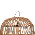 Φωτιστικό οροφής Erdon Inart μπανάνα ξύλο-rattan pe σε φυσική απόχρωση Φ60x45εκ