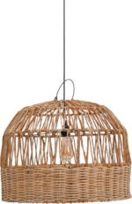 Φωτιστικό οροφής Erdon Inart μπανάνα ξύλο-rattan pe σε φυσική απόχρωση Φ60x45εκ