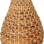 Βάζο Gucre I Inart ξύλο-rattan pe σε φυσική απόχρωση Φ30x70εκ