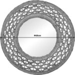 Καθρέπτης Mazun Inart ξύλο σε φυσική απόχρωση Φ60x8εκ - Image 2