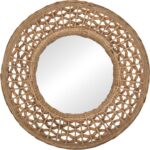 Καθρέπτης Mazun Inart ξύλο σε φυσική απόχρωση Φ60x8εκ