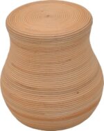 Σκαμπό Bulaten Inart rattan σε φυσική απόχρωση Φ45x45εκ - Image 2