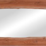 Καθρέπτης Riverine pakoworld teak ξύλο σε φυσική απόχρωση 120x80x4εκ
