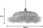 Φωτιστικό οροφής Borobe Inart sisal σε φυσικό χρώμα Φ80x45εκ - Image 3