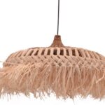 Φωτιστικό οροφής Borobe Inart sisal σε φυσικό χρώμα Φ60x35εκ