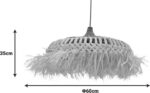 Φωτιστικό οροφής Borobe Inart sisal σε φυσικό χρώμα Φ60x35εκ - Image 3