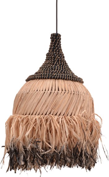 339-000005 Φωτιστικό οροφής Kentel Inart sisal σε φυσικό-μαύρο χρώμα Φ35x50εκ - Image 1