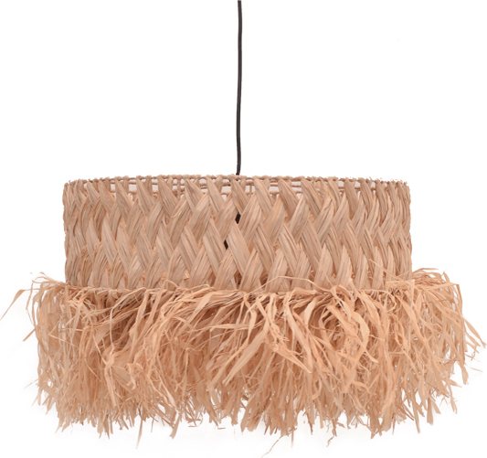339-000015 Φωτιστικό οροφής Annhele Inart sisal σε φυσικό χρώμα Φ50x35εκ - Image 1