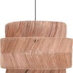 Φωτιστικό οροφής Zeniole Inart abaca σε φυσικό χρώμα Φ60x50εκ