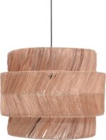 Φωτιστικό οροφής Zeniole Inart abaca σε φυσικό χρώμα Φ60x50εκ