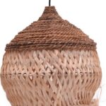 Φωτιστικό οροφής Fiorine Inart abaca σε φυσικό χρώμα Φ55x70εκ