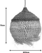 Φωτιστικό οροφής Fiorine Inart abaca σε φυσικό χρώμα Φ55x70εκ - Image 3