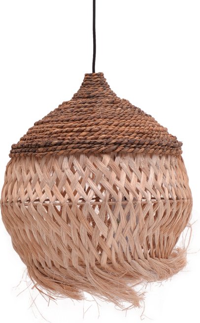 339-000018 Φωτιστικό οροφής Fiorine Inart abaca σε φυσικό χρώμα Φ55x70εκ - Image 1