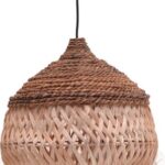 Φωτιστικό οροφής Fiorine Inart abaca σε φυσικό χρώμα Φ35x45εκ