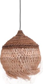 Φωτιστικό οροφής Fiorine Inart abaca σε φυσικό χρώμα Φ35x45εκ