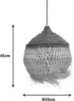 Φωτιστικό οροφής Fiorine Inart abaca σε φυσικό χρώμα Φ35x45εκ - Image 3