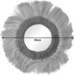 Καθρέπτης Fraklone Inart abaca σε φυσικό χρώμα Φ50x4εκ - Image 2