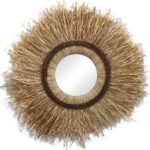 Καθρέπτης Tabrane Inart sisal σε φυσικό χρώμα Φ110x4εκ