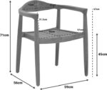 Πολυθρόνα Ganny pakoworld teak ξύλο σε φυσική απόχρωση 59x56x71εκ - Image 3