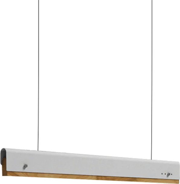 342-000060 Φωτιστικό οροφής Rafmole pakoworld Led λευκό μέταλλο-ξύλο 120x7.5εκ - Image 1