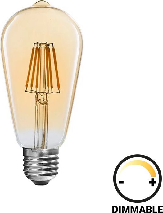 342-000080 Λαμπτήρας LED ST64 Bulb pakoworld dimmable 4W E27 2700K amber - Image 1