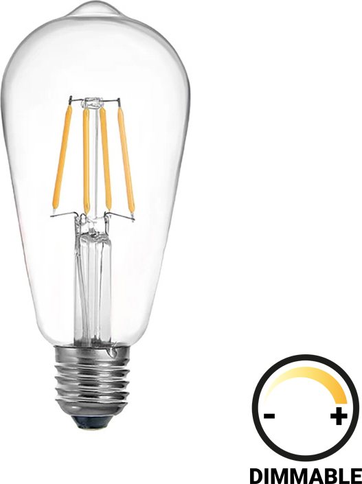 342-000081 Λαμπτήρας LED ST64 Bulb pakoworld dimmable 8W E27 2700K clear - Image 1