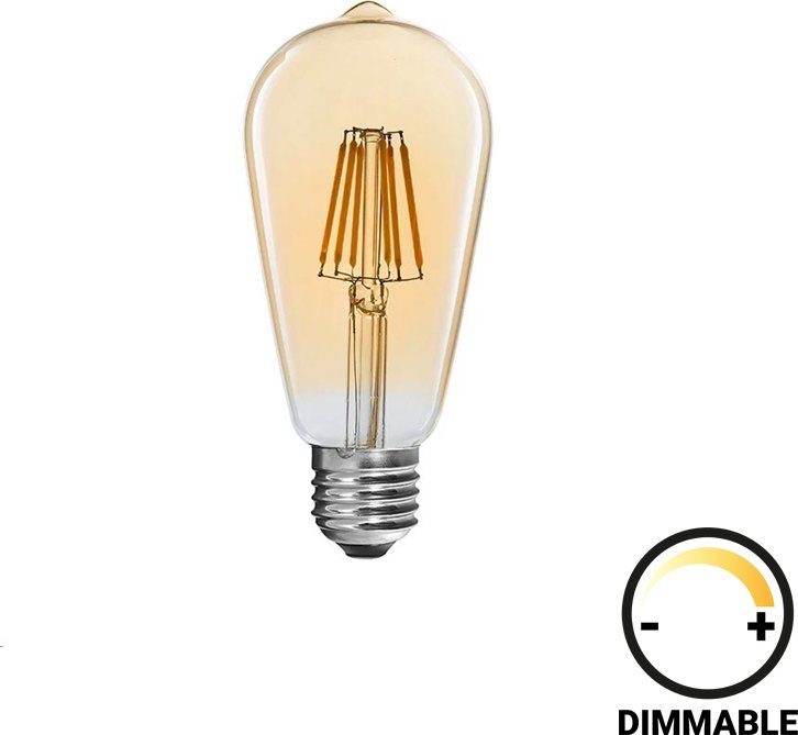 342-000082 Λαμπτήρας LED ST64 Bulb pakoworld dimmable 8W E27 2700K amber - Image 1