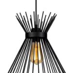 Φωτιστικό οροφής Candle I pakoworld E27 μέταλλο μαύρο Φ25x30εκ