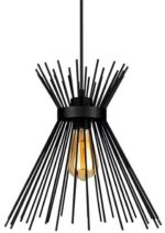 Φωτιστικό οροφής Candle I pakoworld E27 μέταλλο μαύρο Φ25x30εκ