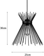 Φωτιστικό οροφής Candle I pakoworld E27 μέταλλο μαύρο Φ25x30εκ - Image 3