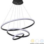 Φωτιστικό οροφής Rings pakoworld led μέταλλο μαύρο Φ60x100εκ