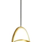Φωτιστικό οροφής Trinity pakoworld led μέταλλο χρυσό Φ22x100εκ