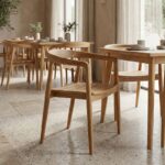Πολυθρόνα Noody pakoworld στοιβαζόμενη teak ξύλο σε φυσική απόχρωση 58x54x75εκ - Image 2