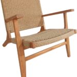 Πολυθρόνα Crosy pakoworld teak ξύλο σε φυσική απόχρωση 71x81x75εκ
