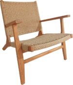 Πολυθρόνα Crosy pakoworld teak ξύλο σε φυσική απόχρωση 71x81x75εκ