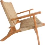 Πολυθρόνα Crosy pakoworld teak ξύλο σε φυσική απόχρωση 71x81x75εκ - Image 5