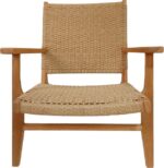 Πολυθρόνα Crosy pakoworld teak ξύλο σε φυσική απόχρωση 71x81x75εκ - Image 6