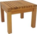 Τραπεζάκι ξαπλώστρας Poly pakoworld teak ξύλο σε φυσική απόχρωση 35x35x30εκ