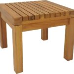 Τραπεζάκι ξαπλώστρας Poly pakoworld teak ξύλο σε φυσική απόχρωση 35x35x30εκ