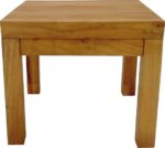 Τραπεζάκι ξαπλώστρας Poly pakoworld teak ξύλο σε φυσική απόχρωση 35x35x30εκ - Image 3