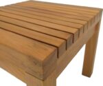 Τραπεζάκι ξαπλώστρας Poly pakoworld teak ξύλο σε φυσική απόχρωση 35x35x30εκ - Image 5